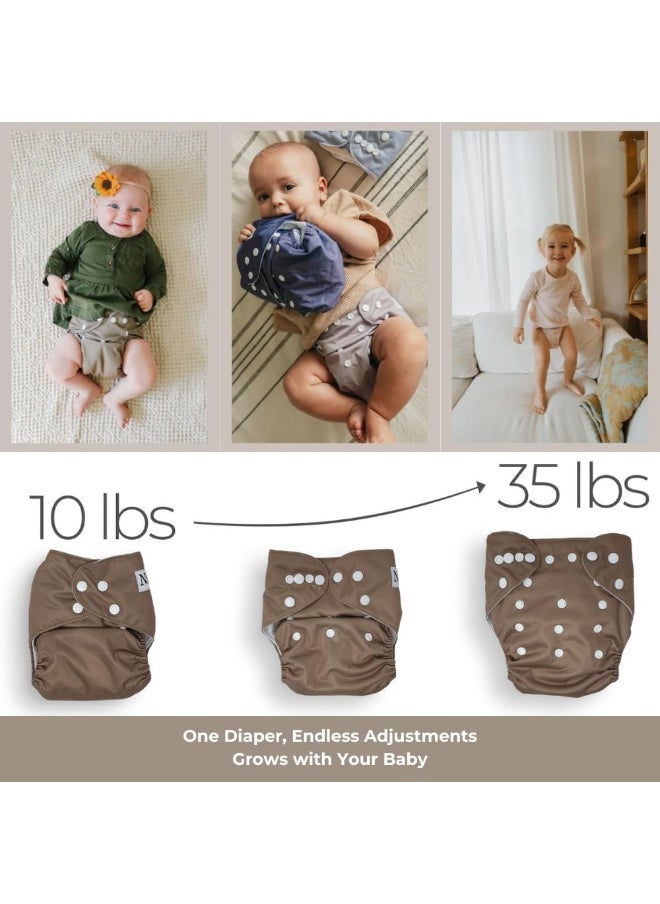 Nora's Nursery - Nora's Nursery Amethyst 4-Pack Cloth Pocket Diapers with 4 Inserts - Image 1