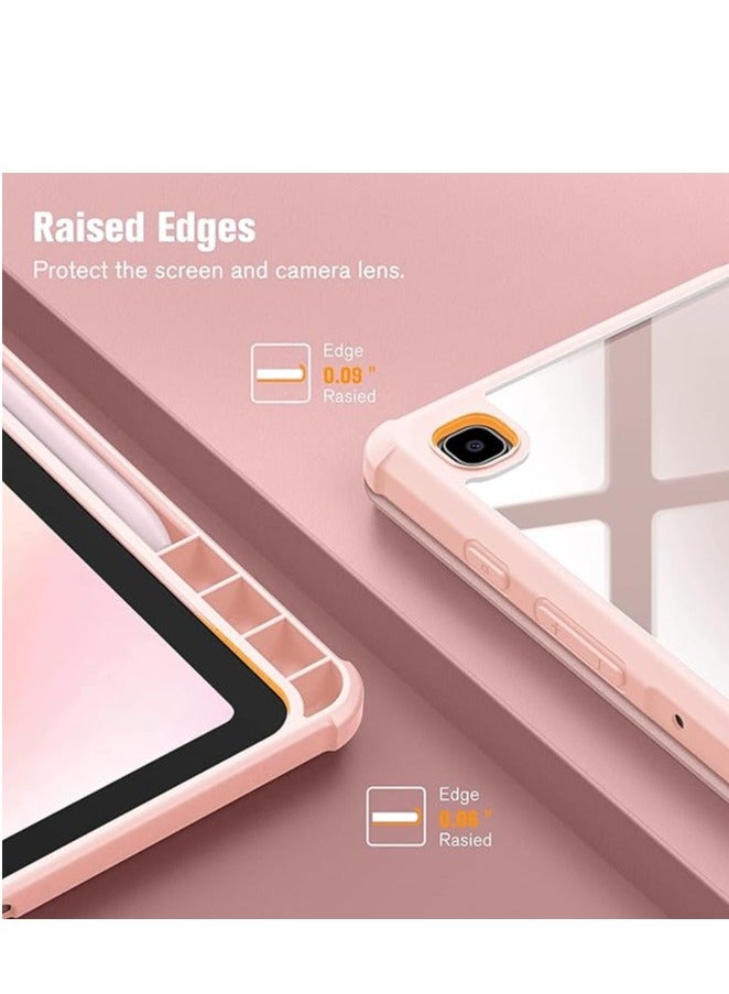 إيفو جراب Hybrid Slim Case لهاتف Samsung Galaxy Tab S6 Lite مقاس 10.4 بوصة موديل 2022/2020 (SM-P610/P613/P615/P619) مع حامل قلم S وغطاء خلفي شفاف مقاوم للصدمات  (وردي) - Image 4