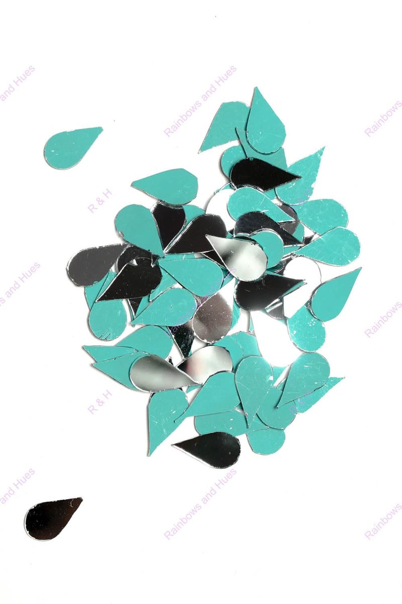 RH RH Craft Mirrors Tear Drop Shape 100 Grams110 Pcs Approx for LIPPAN Art Mirror Art MUD and Mirror Art Craft Mosaic Art Home Decorations ETC 25 x 15 CM  - Image 3