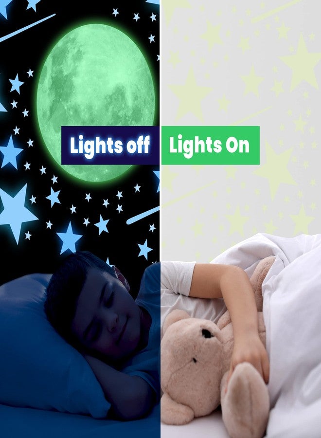 LIDERSTAR Glow in The Dark Stars and Moon for Ceiling, Luminous Star and Moon Wall Decal, Wall Decor, Sticky Fluorescence Stars, Gift for boy and Girl Perfect for Kids Nursery Bedroom Living Room(Blue) - Image 4