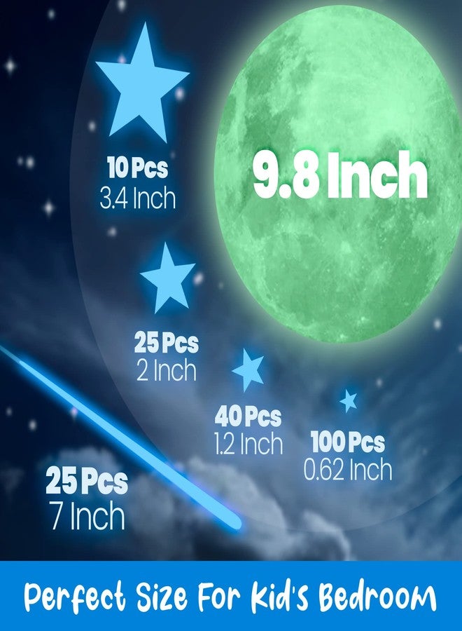 LIDERSTAR Glow in The Dark Stars and Moon for Ceiling, Luminous Star and Moon Wall Decal, Wall Decor, Sticky Fluorescence Stars, Gift for boy and Girl Perfect for Kids Nursery Bedroom Living Room(Blue) - Image 2