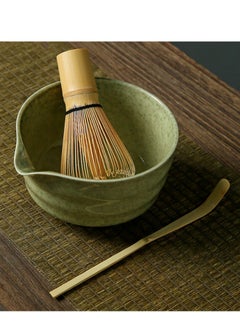 Angmei 4Pcs Matcha Tea Whisk Set, Japanese Matcha Tea Kit, Traditonal Matcha Ceremony Teaware Including Ceramic Bowl with Pouring Spout, Bamboo Tea Scoop, Bamboo Whisk, Ceramic Whisk Holder (Matcha Green)  - Image 2