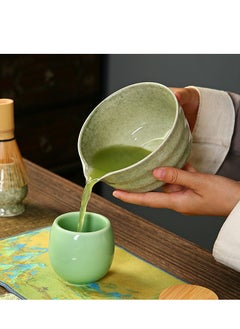 Angmei 4Pcs Matcha Tea Whisk Set, Japanese Matcha Tea Kit, Traditonal Matcha Ceremony Teaware Including Ceramic Bowl with Pouring Spout, Bamboo Tea Scoop, Bamboo Whisk, Ceramic Whisk Holder (Matcha Green)  - Image 4