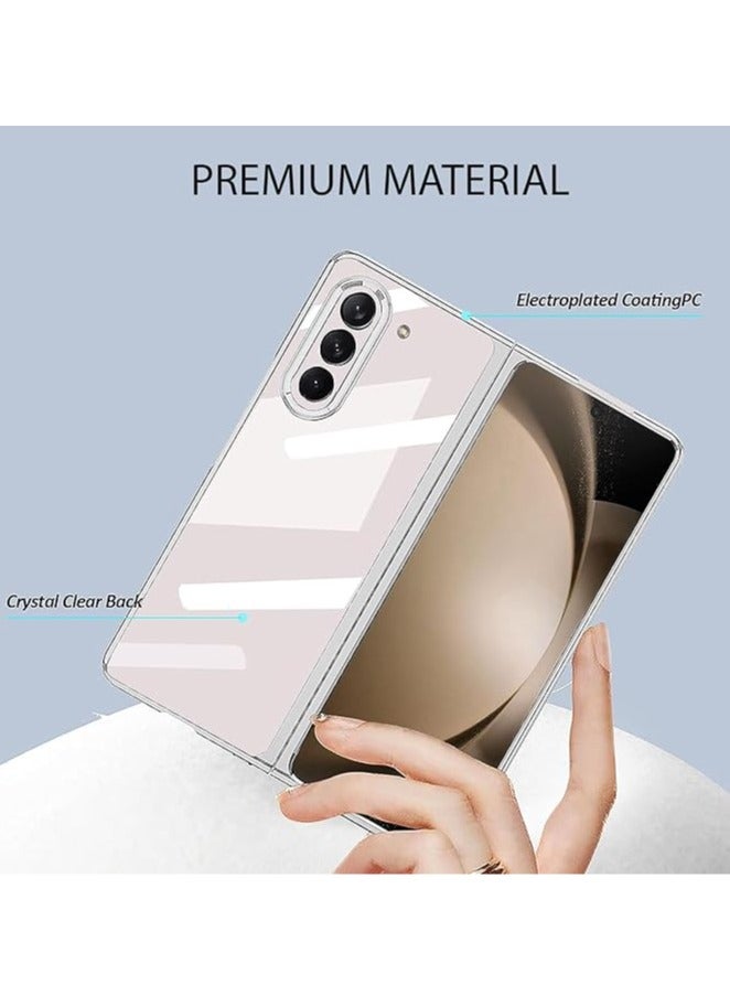 general Compatible with Samsung Z Fold 5 transparent phone case, folding flap pc hard shell personality solid color creative case - Image 2