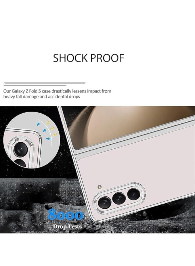 general Compatible with Samsung Z Fold 5 transparent phone case, folding flap pc hard shell personality solid color creative case - Image 4