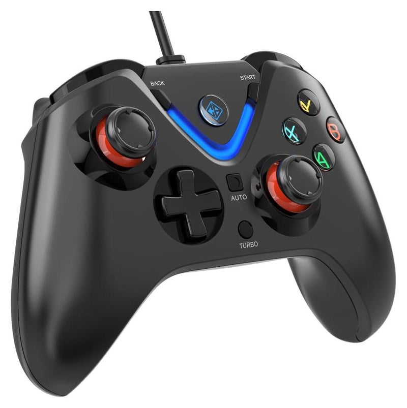 Cosmic Byte وحدة تحكم ARES السلكية للكمبيوتر الشخصي، مشغلات مغناطيسية، عصي تحكم دقيقة، اهتزاز مزدوج، أزرار LED مضاءة من الخلف (أسود) - Image 1