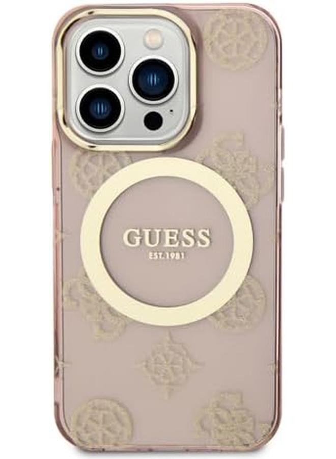erorex Guess For Iphone 15 Pro Case Iml Case Compatible With Magsafe Anti Scratch Drop Resistant Shockproof Full Slim Bumper Protection Back Cover For Iphone 15 Pro 6.1" Gold Pink - Image 4