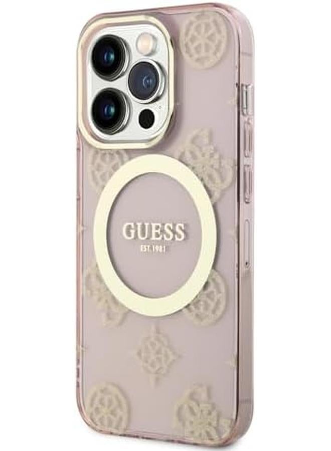 erorex Guess For Iphone 15 Pro Case Iml Case Compatible With Magsafe Anti Scratch Drop Resistant Shockproof Full Slim Bumper Protection Back Cover For Iphone 15 Pro 6.1" Gold Pink - Image 3