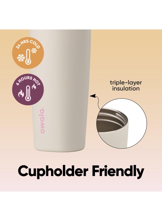 Owala SmoothSip Slider Insulated Stainless Steel Coffee Tumbler, Reusable Iced Coffee Cup, Hot Coffee Travel Mug, BPA Free 20 oz - Image 4