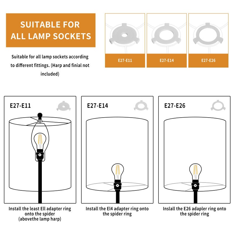YoflowX Small Lampshades Set of 2, Beige Linen Drum Lampshades, 8.66" Top x 8.66" Bottom x 7.87" High Lamp Shade, Lamp Shades Replacement for Table and Floor Lamps, Pendant Light, Handcrafted, Easy Assembly - Image 3