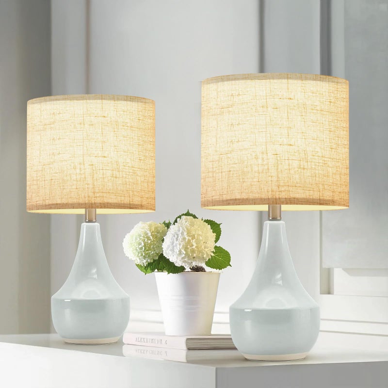 YoflowX Small Lampshades Set of 2, Beige Linen Drum Lampshades, 8.66" Top x 8.66" Bottom x 7.87" High Lamp Shade, Lamp Shades Replacement for Table and Floor Lamps, Pendant Light, Handcrafted, Easy Assembly - Image 5