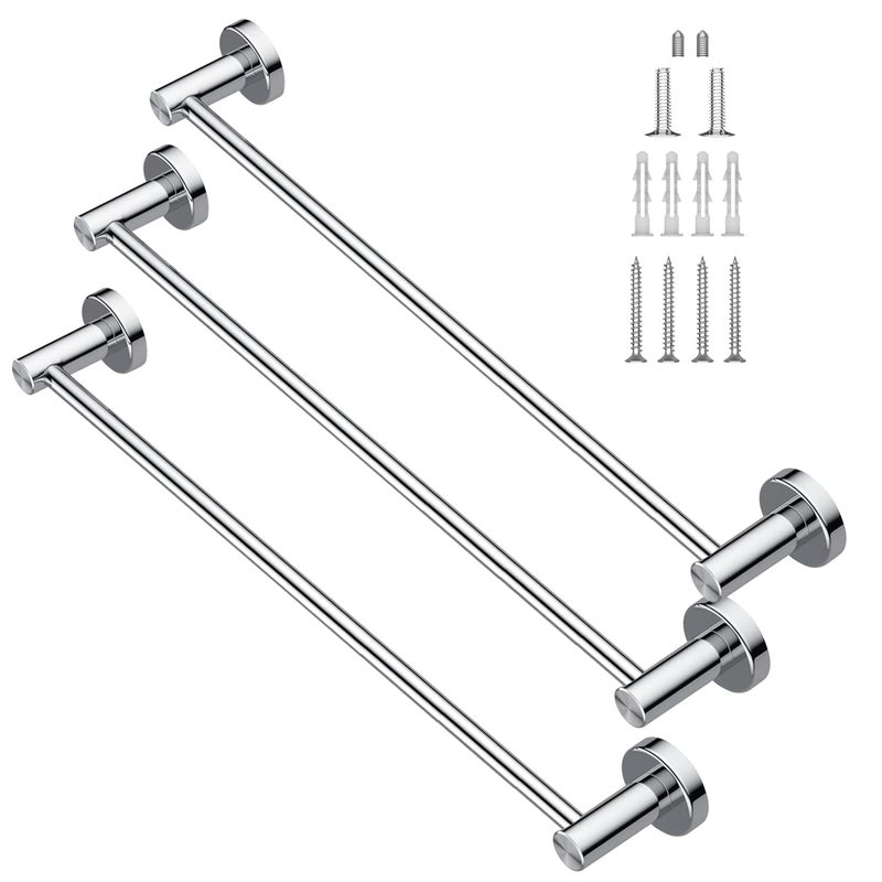 SHENRON Towel Holder for Bathroom Stainless Steel Towel Bar Holder Multipurpose Wall Mounted 24 Inch Towel Rod for Wash Basin Kitchen Self Adhesive Towel Organiser Bathroom Accessories Pack of 3 - Image 1