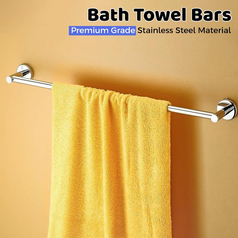 SHENRON Towel Holder for Bathroom Stainless Steel Towel Bar Holder Multipurpose Wall Mounted 24 Inch Towel Rod for Wash Basin Kitchen Self Adhesive Towel Organiser Bathroom Accessories Pack of 3 - Image 2