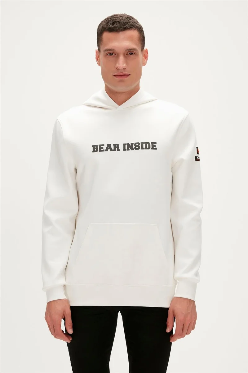 Bad Bear Arthur Hoodie Marshmallow White Hooded Men's Sweatshirt