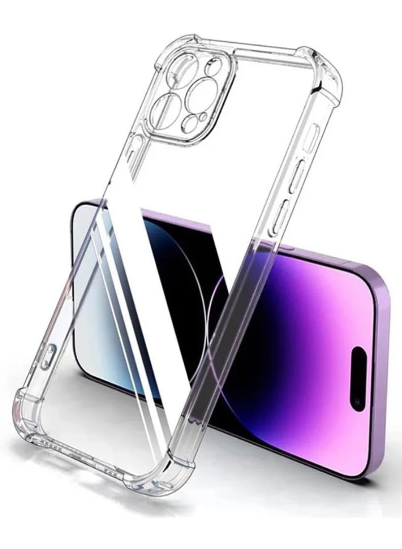 Case Up Apple iPhone 15 Pro Clear Case, Shock-Absorption TPU Cell Phone Cover with Reinforced Corners, Soft Flexible & Crystal Clear Protective Bumper Case - Image 1