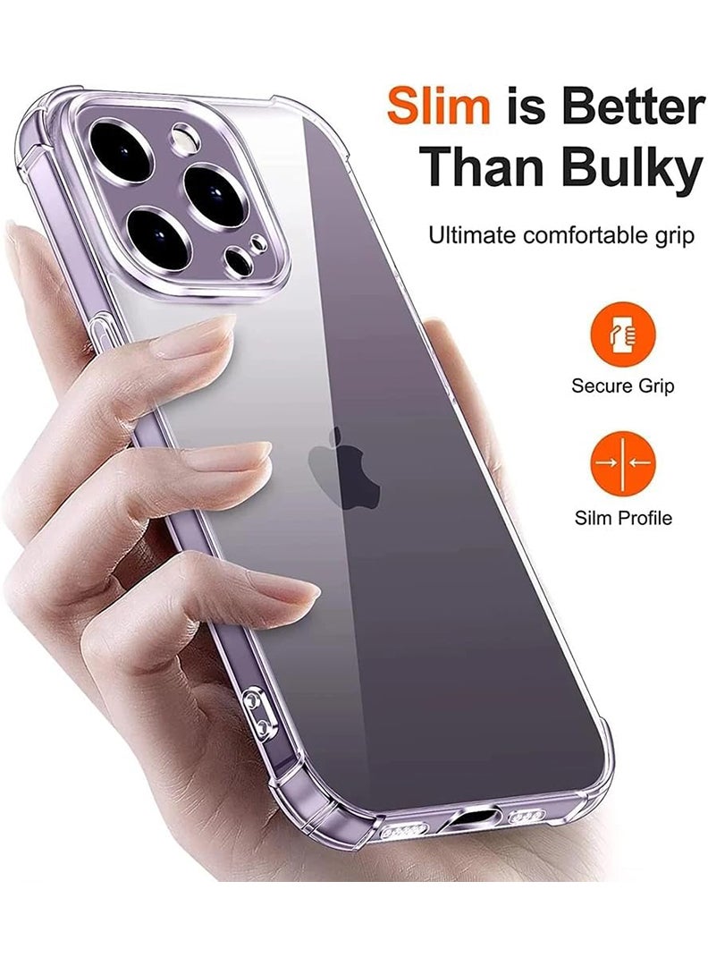 Case Up Apple iPhone 15 Pro Clear Case, Shock-Absorption TPU Cell Phone Cover with Reinforced Corners, Soft Flexible & Crystal Clear Protective Bumper Case - Image 5