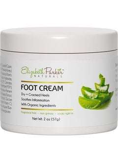 Foot Cream for Dry Cracked Feet and Heels - Best Foot Care with Coconut Oil - Non Greasy Foot Lotion with Shea Butter & Aloe Vera - Callus Remover for Feet with Olive Oil & Manuka Honey (2Oz)