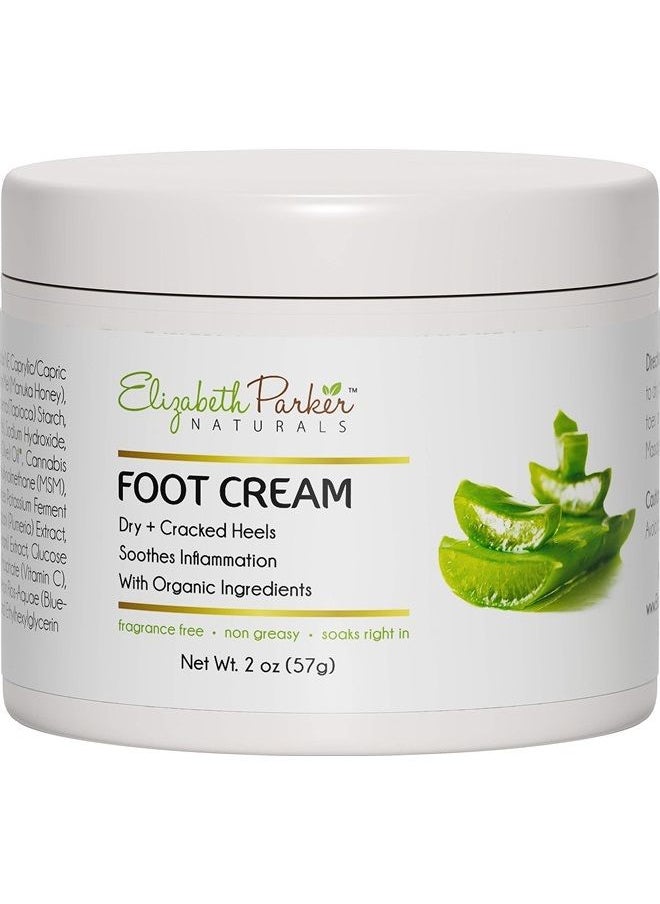 Elizabeth Parker Naturals - Foot Cream for Dry Cracked Feet and Heels - Best Foot Care with Coconut Oil - Non Greasy Foot Lotion with Shea Butter & Aloe Vera - Callus Remover for Feet with Olive Oil & Manuka Honey (2Oz) - Image 1