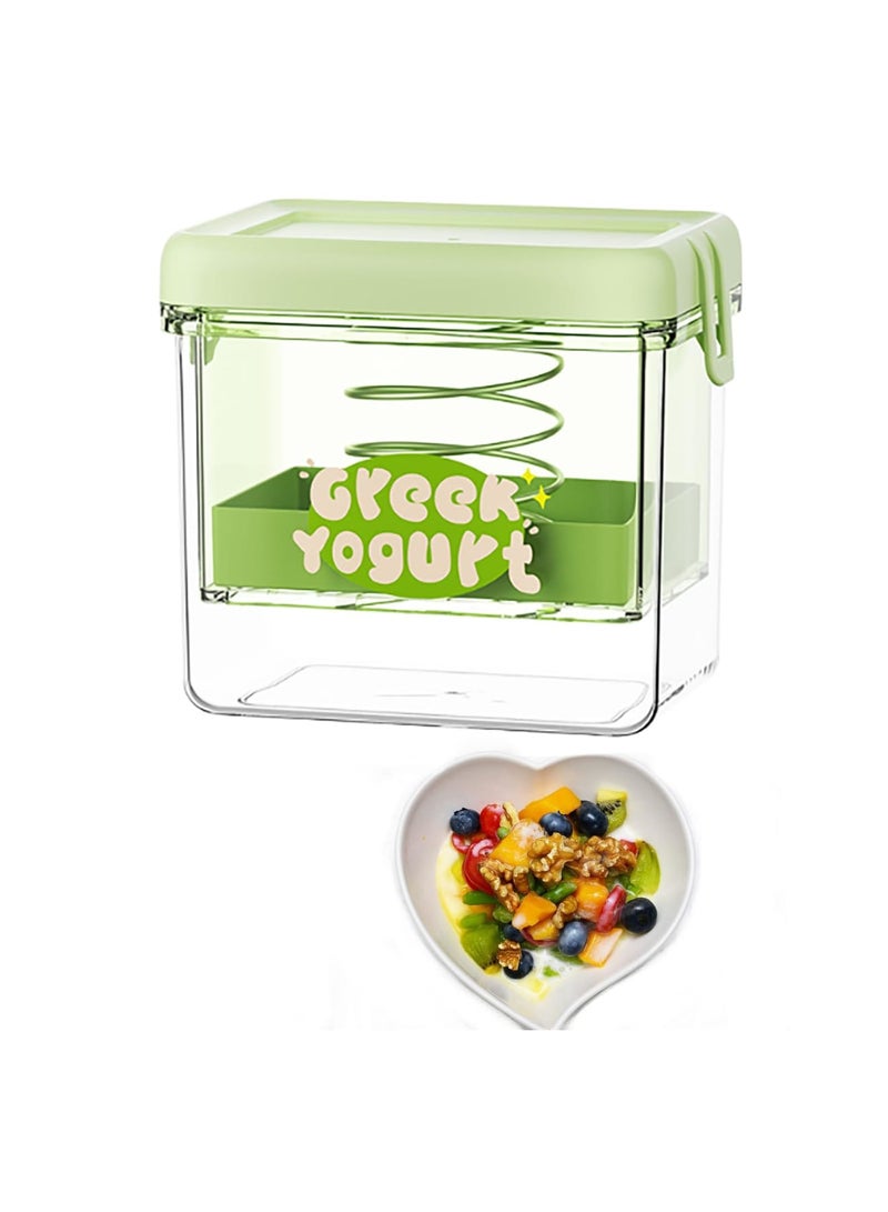 Barakah Greek Yogurt Maker with Ultra-Fine Nylon Strainer, Whey Separator for Thick and Creamy Yogurt, Food Grade Material, 5.7 * 4.2 * 5.3 Inches (Green) - Image 1