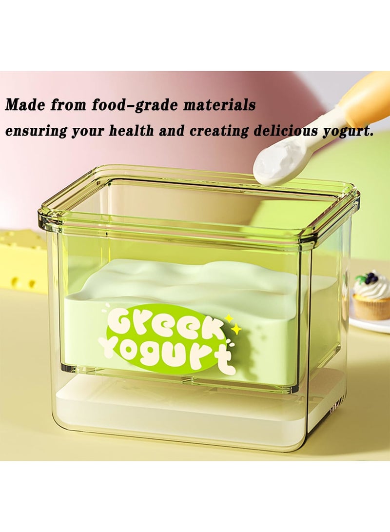 Barakah Greek Yogurt Maker with Ultra-Fine Nylon Strainer, Whey Separator for Thick and Creamy Yogurt, Food Grade Material, 5.7 * 4.2 * 5.3 Inches (Green) - Image 4