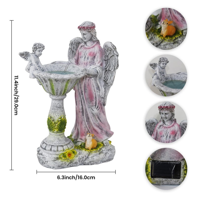 Voveexy Solar Garden Statue Outdoor Decor, Angel Garden Figurine with Color Changing Light Waterproof Outdoor Statue Resin Sculpture Lawn Ornament for Patio Lawn Yard Christmas Birthday Housewarming Gift - Image 4