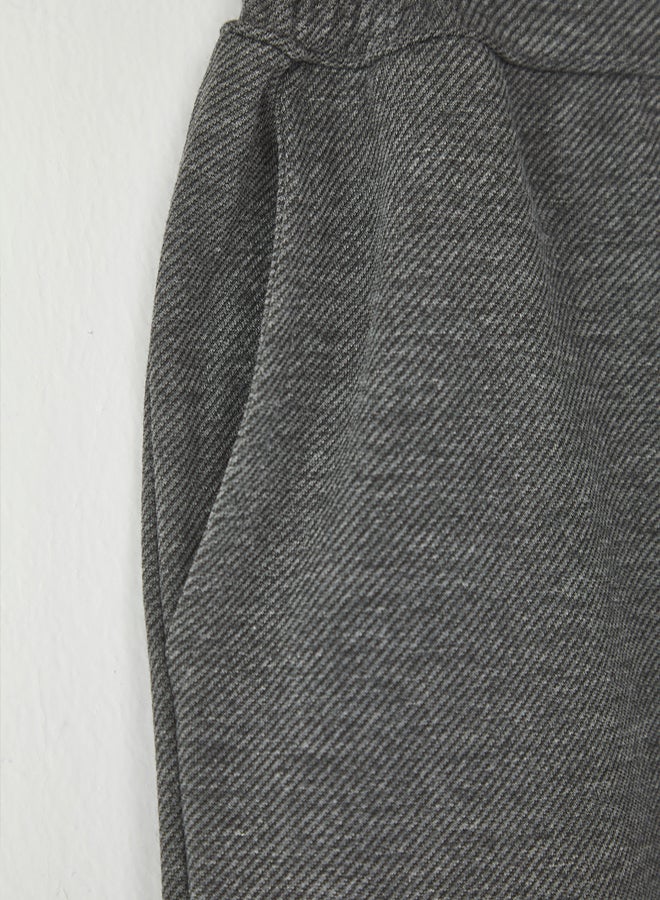 trendyol Anthracite Regular/Normal Cut Elastic Waist Comfortable Stylish Knitted Trousers - Image 3