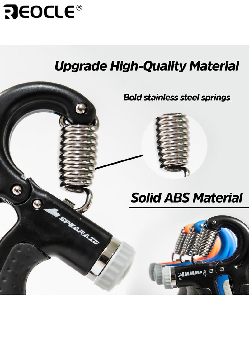 ريوكل معزز قوة قبضة يد قابل للتعديل مقاومة من ٥ إلى ٦٠ كيلوغرام نابض ثقيل الشد ممدد أصابع تصميم مريح معدات تدريب مثالي لبناء العضلات والتعافي - Image 2