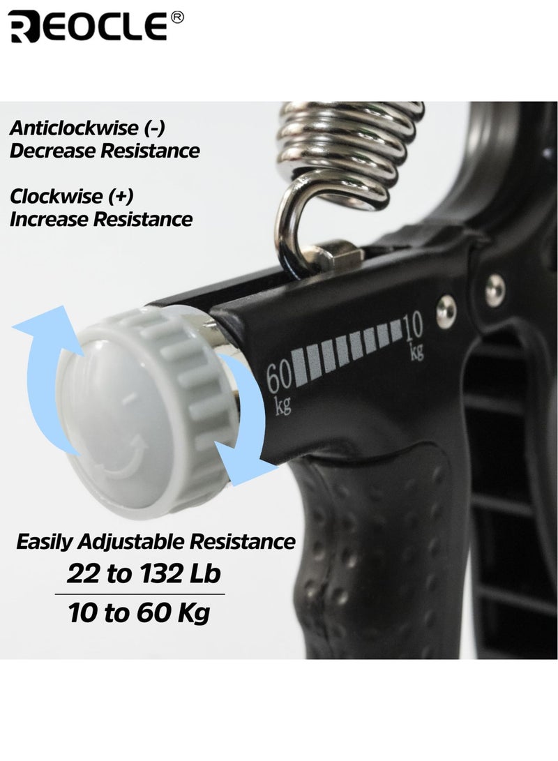 ريوكل معزز قوة قبضة يد قابل للتعديل مقاومة من ٥ إلى ٦٠ كيلوغرام نابض ثقيل الشد ممدد أصابع تصميم مريح معدات تدريب مثالي لبناء العضلات والتعافي - Image 3
