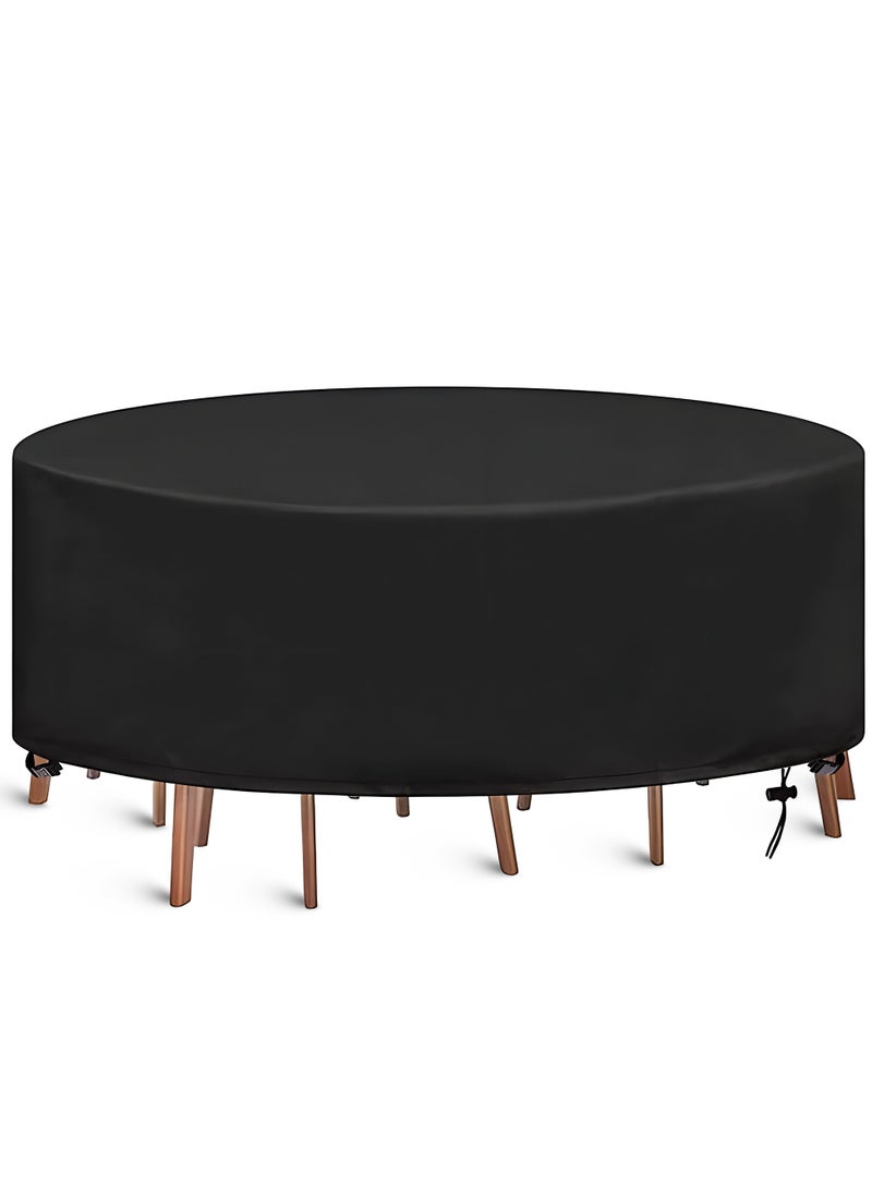 Topify TOPIFY Round Patio Furniture cover, Oxford Material 210D Round Table Cover, Outdoor Furniture Cover Waterproof, UV Resistant- 170 x 74 cm  - Image 1