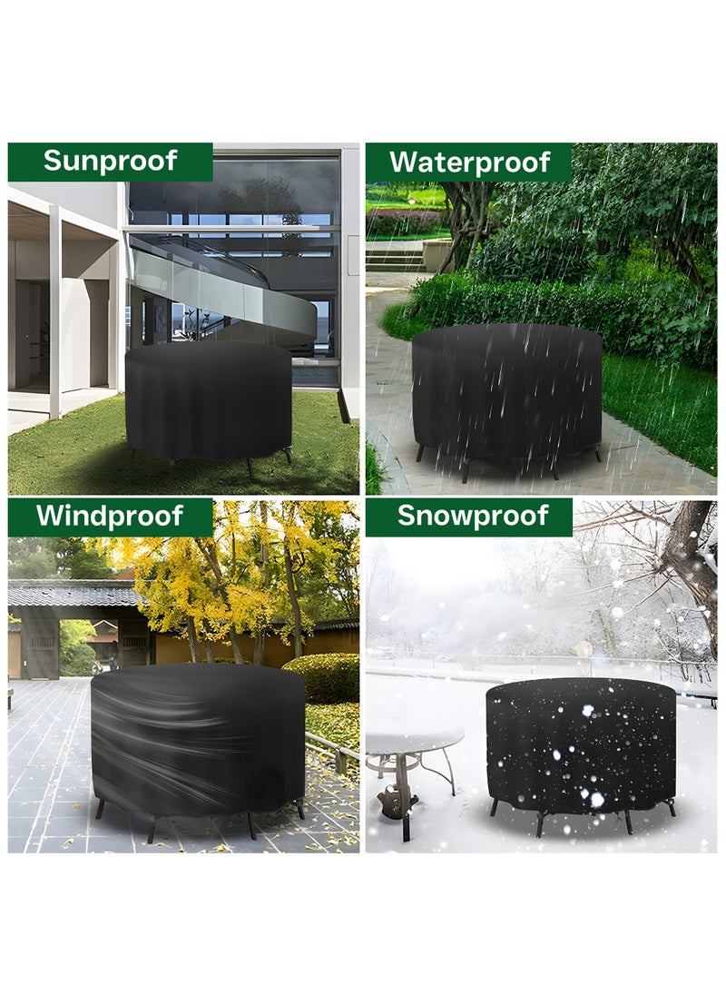Topify TOPIFY Round Patio Furniture cover, Oxford Material 210D Round Table Cover, Outdoor Furniture Cover Waterproof, UV Resistant- 170 x 74 cm  - Image 3
