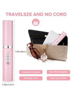 General Cordless Mini Hair Straightener, Cordless Portable Hair Straightener, 2-in-1 Portable Hair Straightener and Curler, USB-C Rechargeable Hair Straightener with 4800mA Battery, Adjustable Temperature  - Image 5