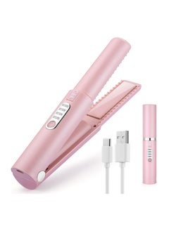 General Cordless Mini Hair Straightener, Cordless Portable Hair Straightener, 2-in-1 Portable Hair Straightener and Curler, USB-C Rechargeable Hair Straightener with 4800mA Battery, Adjustable Temperature  - Image 1