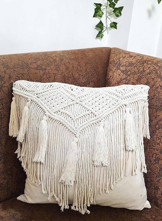 انتيكيانو غطاء وسادة بتصميم بوهيمي جميل من مكرمية مكونة من قطعتين - Image 2