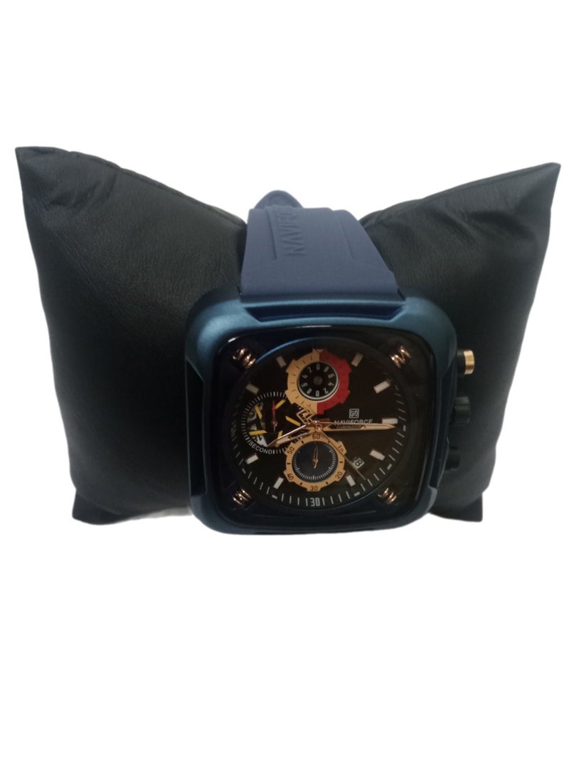 نافيفورس ساعة NAVIFORCE الجديدة NF-8058 للرجال، ساعة كوارتز مقاومة للماء، حزام من السيليكون - Image 3