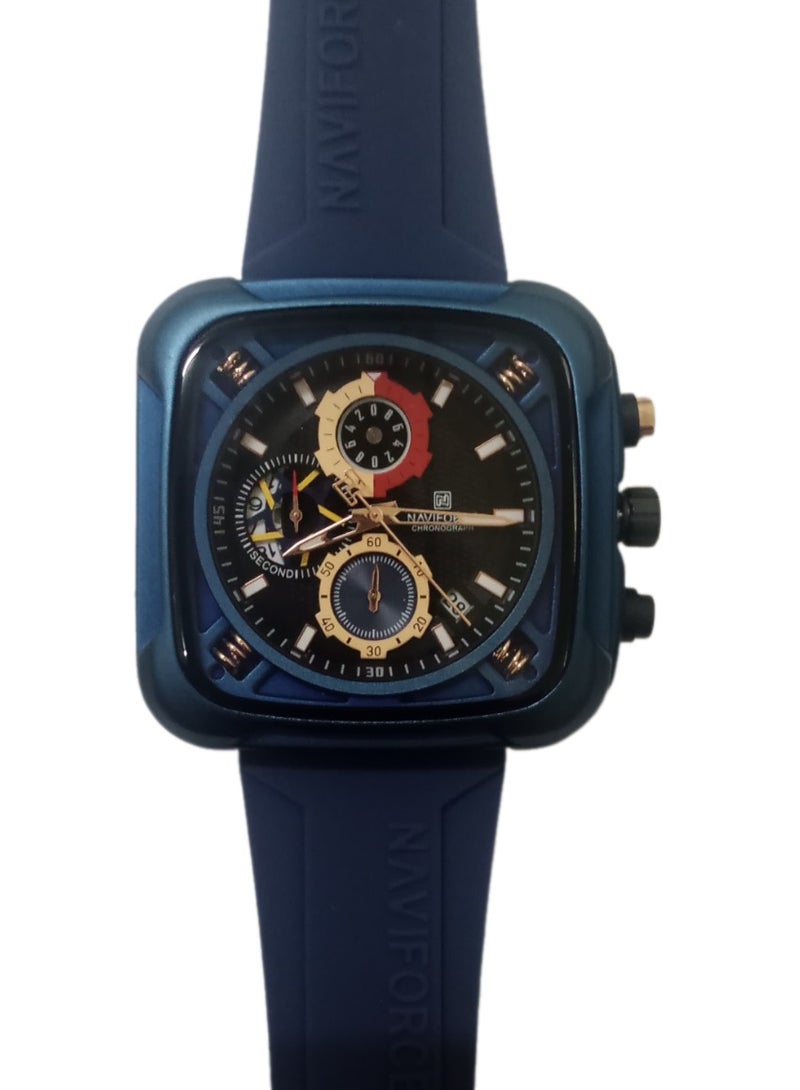 نافيفورس ساعة NAVIFORCE الجديدة NF-8058 للرجال، ساعة كوارتز مقاومة للماء، حزام من السيليكون - Image 2