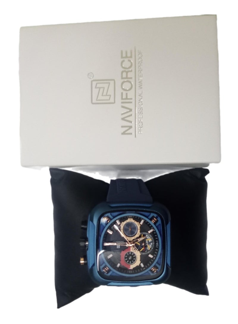نافيفورس ساعة NAVIFORCE الجديدة NF-8058 للرجال، ساعة كوارتز مقاومة للماء، حزام من السيليكون - Image 4