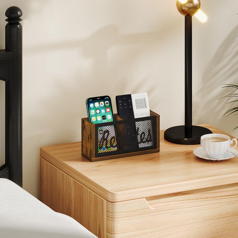 YINMIT Remote Control Holder Wall Mount, TV Remote Holder for Wall, Remote Caddy for Table, Remote Organizer Divided Storage Box for Wall, Table, Living Room, Bedroom - Image 2