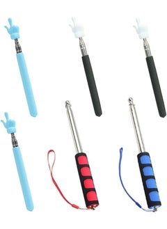 erorex 4 Pcs Telescopic Teachers Pointer Extendable Finger Pointer Stick 2 Pieces 2M Retractable Telescope Pointer With Lanyards For Coach Classroom Whiteboard Post Pointer  - Image 1