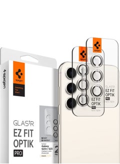 Spigen واقي شاشة عدسة الكاميرا Glastr Ez Fit Optik Pro لهاتف Samsung Galaxy S23 وGalaxy S23 Plus (عبوة من قطعتين) - كريمي  - Image 1