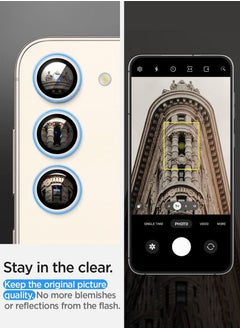 Spigen واقي شاشة عدسة الكاميرا Glastr Ez Fit Optik Pro لهاتف Samsung Galaxy S23 وGalaxy S23 Plus (عبوة من قطعتين) - كريمي  - Image 3