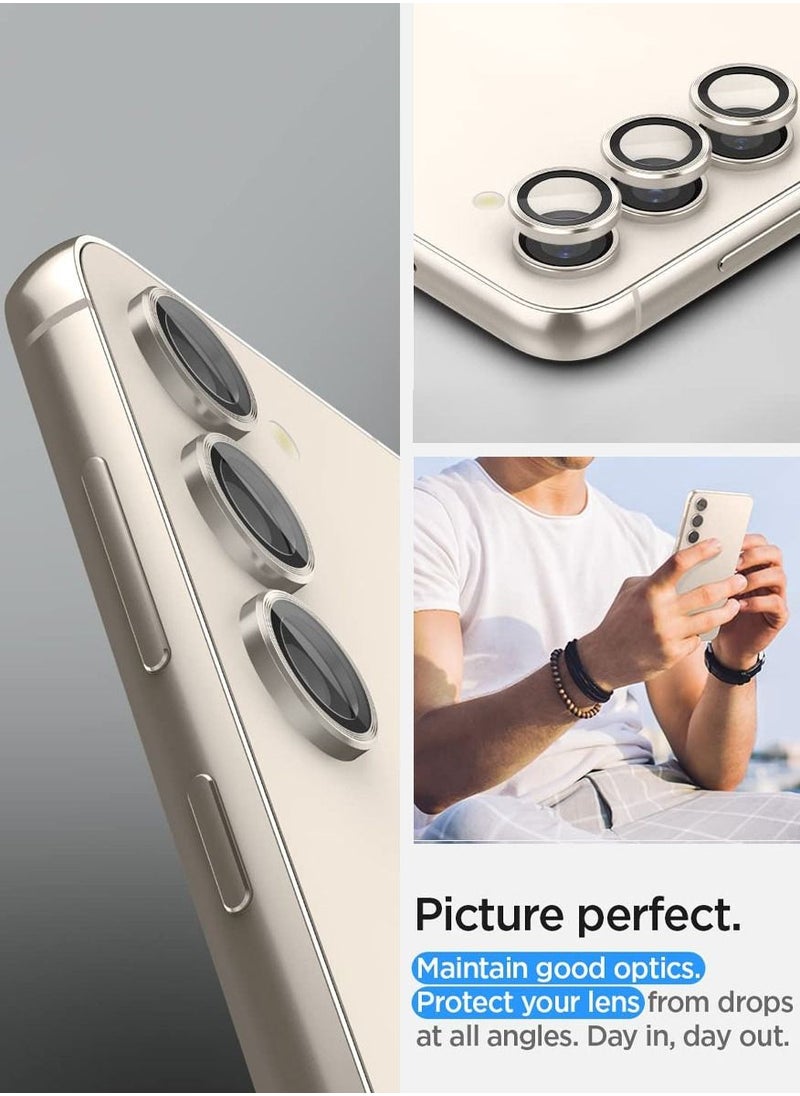 Spigen - واقي شاشة عدسة الكاميرا Glastr Ez Fit Optik Pro لهاتف Samsung Galaxy S23 وGalaxy S23 Plus (عبوة من قطعتين) - كريمي - Image 1