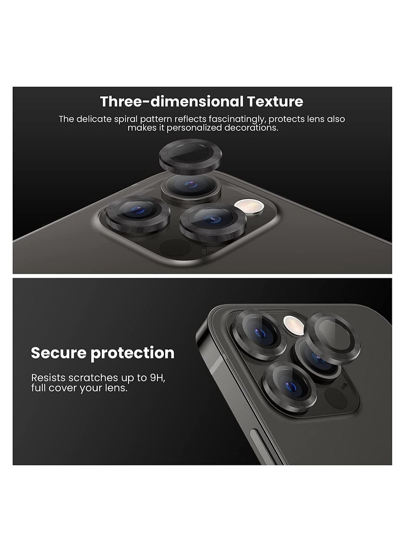 روك بو iPhone 13 Pro - iPhone 13 Pro Max واقي عدسة الكاميرا ، 9H غطاء زجاجي مقوى للكاميرا ، واقي للشاشة ، حلقة معدنية فردية لهاتف iPhone 13Pro 6.1 بوصة iPhone 13 Promax 6.7 بوصة 2021 - Image 5