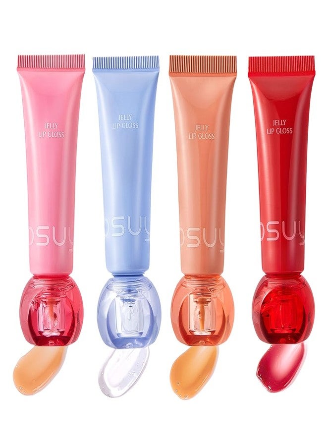 Boxveria Lip Gloss Set, 4 Pack Cute Lip Gloss for Girls, Non Sticky Hydrating Tinted Lip Gloss, Lip Oil Glossy Natural Shine, Flavored Lip Gloss Set - Image 1