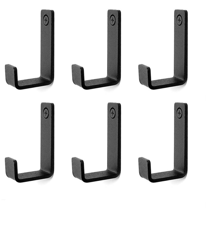 Piffny Robe & Towel Hook, 6 Pack Heavy Duty Stainless Steel Outdoor Wall Hooks for Hanging Towel, Coat, Backpack, Keys, etc (Modern Industrial) - Image 1
