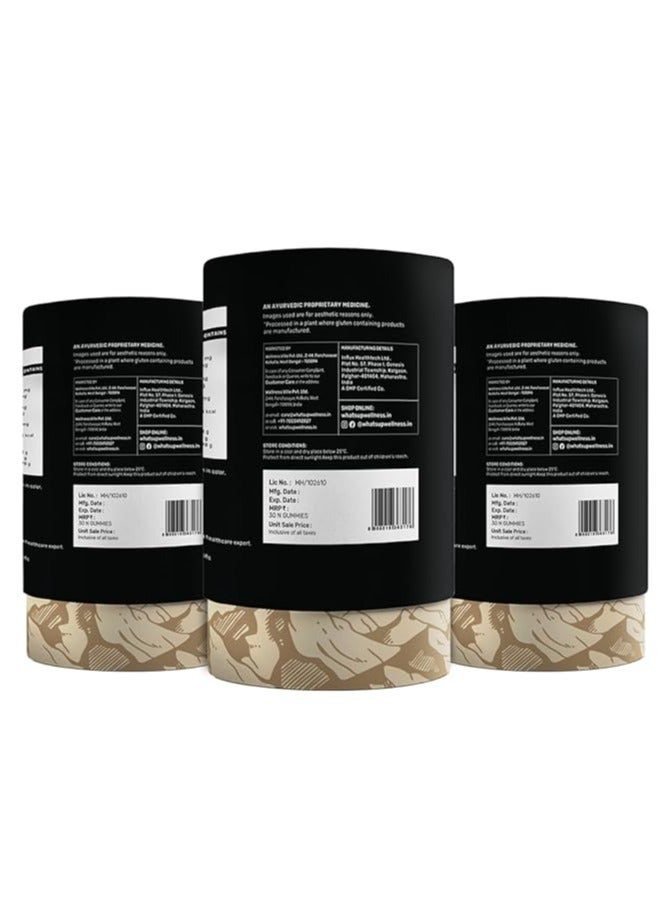 واتس أب حلوى جيلاتينية من شيلاجيت ويلنس | 200 ملجم من الراتينج مع غبار الذهب عيار 24 قيراط | عبوة من 3 قطع بدون إضافة سكر - Image 2