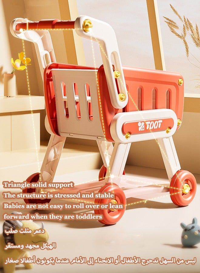 Simulated shopping cart toys, Children's handcart shopping toys, Simulated shopping cart, Fun accessories, Fruits and Vegetables, Snack box, Role playing toys, Children's toys (green) - Image 5