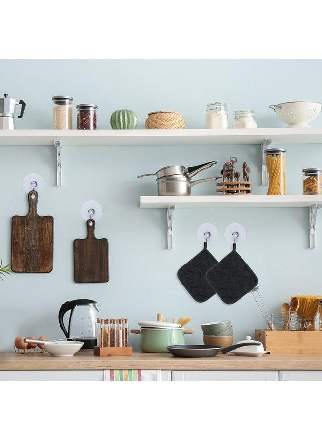 Beauenty 5 PCS Pot Holders for Kitchen, Cotton Potholers with Great Heat Resistance, Hot Pads, Trivets for Cooking and Baking Black - Image 4