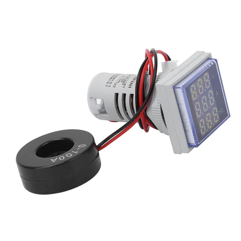 AC Voltage Current Hertz Tester Portable 3-in-1 Electrical Meter Electrical Testing Blue (White) - Image 1