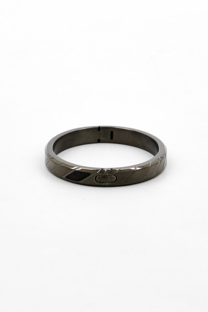 McLaren Men Apex Carbon Fiber Hinged Cuff Bracelet, Dark Grey  - Image 3