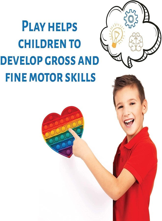 Peeplvalue POP It Fidget Toys for Kids,Push Pop Bubble Fidget,Unbreakable,Washable,Food Grade,Anti Stress Relief Sensory Autism Toys for Girls Boys Kids and Adults (Heart) - Image 5